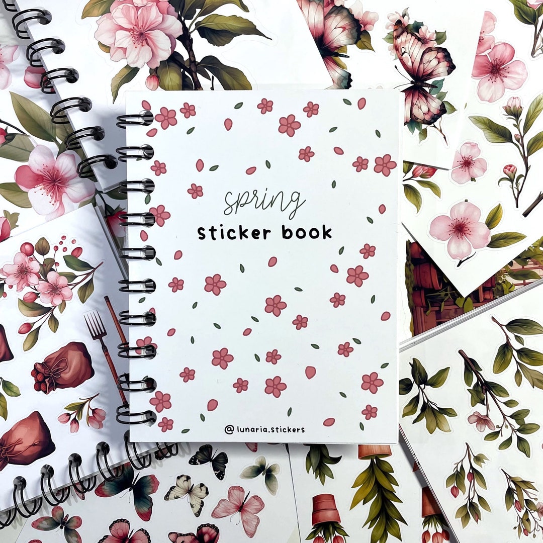 Sticker Book Spring Spring Sticker Book Bullet Journal Journaling Botanical Floral Flowers ...