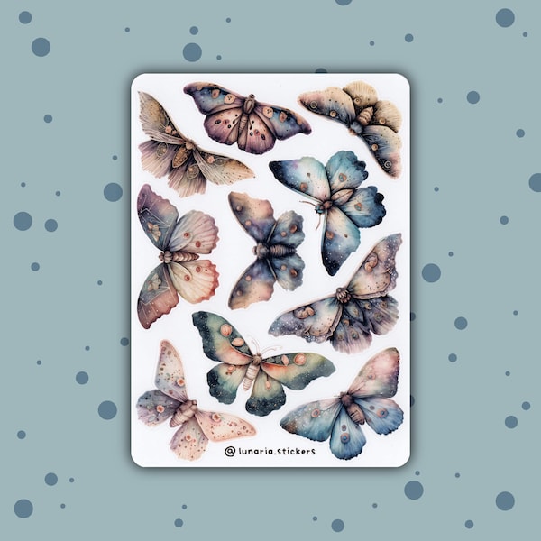 Moth Stickers Sheet | Journaling | Bullet Journal | Scrapbooking