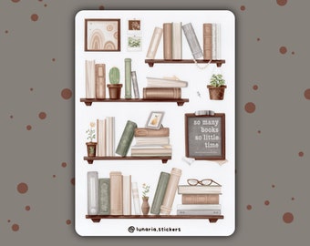Bookshelves Sticker Sheets | Planner |  Bullet Journal | Journal | Scrapbook Stickers