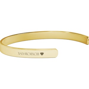 Roman Numeral Date Bracelet, Anniversary gift, Couple Gift, Birth date