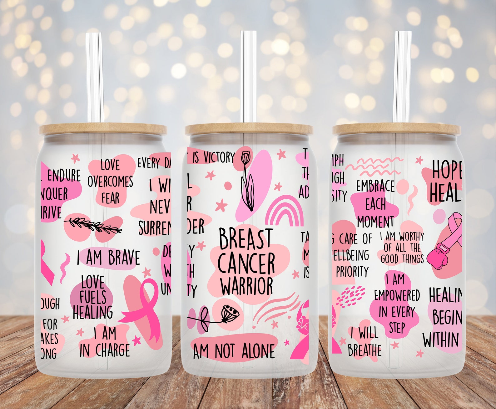 Breast Cancer Warrior Glass Cup, Cancer Survivor Gift, Personalized ...