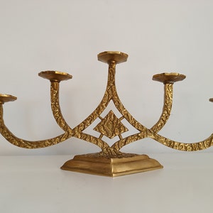 Brutalist Candle Holder/ Solid Brass /Mid Century Candle Holder/ Vintage Candelabra 60s/70s image 8