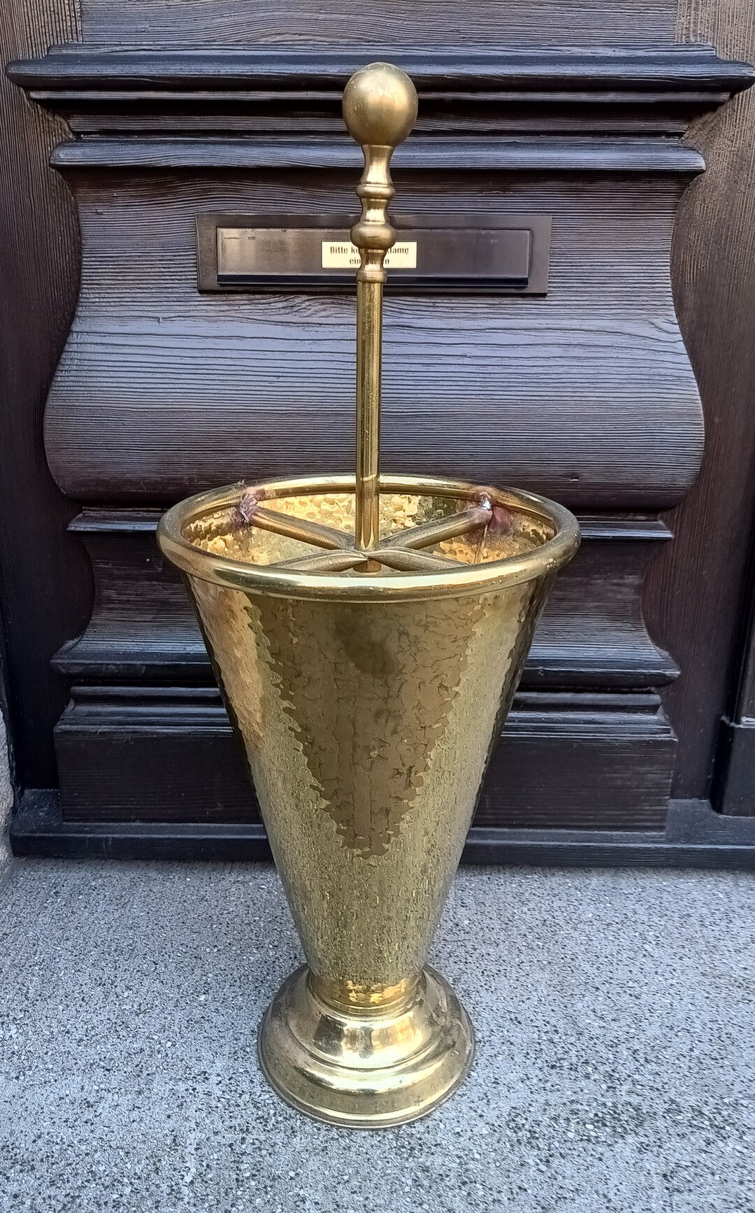 Vintage Brass Umbrella Holder/ Mid Century Umbrella Stand/ Antique