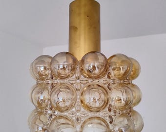 Mid Century Bubble Glass Pendant/ Vintage Glass Chandelier/ by Helena Tynell for Limburg/ 60s