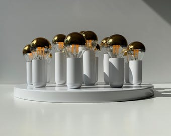 Vintage Flush Mount/ Mid Century Modern/ Wall or Ceiling Lamp/ White Flush Mount/ Vintage Ceiling Light/ by Sölken/ Germany/ 70s