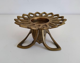 Vintage Candle Holder/ Solid Brass Candlestick Holder /Mid Century Candle Holder/ MCM Candle Holder/ Brass Candelbra