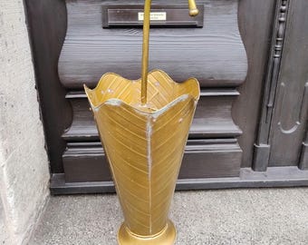 Vintage Brass Umbrella Stand/ Antique Umbrella Holder/ Brass Umbrella Holder/ Mid Century Umbrella Stand/ Germany/ 70s
