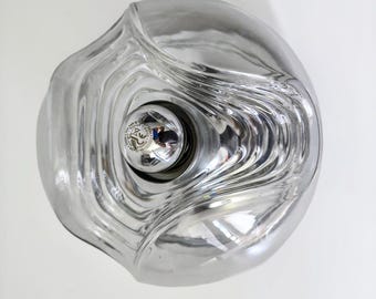 Peill & Putzler Wave Glass Wall Lamp/ Vintage Glass Flush Mount/ 1970s