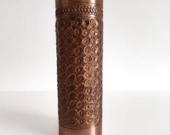 Brutalist Copper Vase/ Mid Century Copper Vase/ MCM Vase/ Germany/ 70s