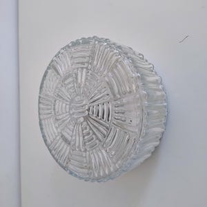 Mid Century Modern/ Wall or Ceiling Lamp/ Vintage Glass Flush Mount/ Textutre Crystal Ceiling Light/ 70s