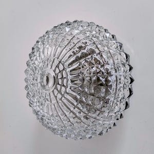 Mid Century Modern/ Wall or Ceiling Lamp/ Vintage Glass Flush Mount/ Textutre Crystal Ceiling Light/ 70s