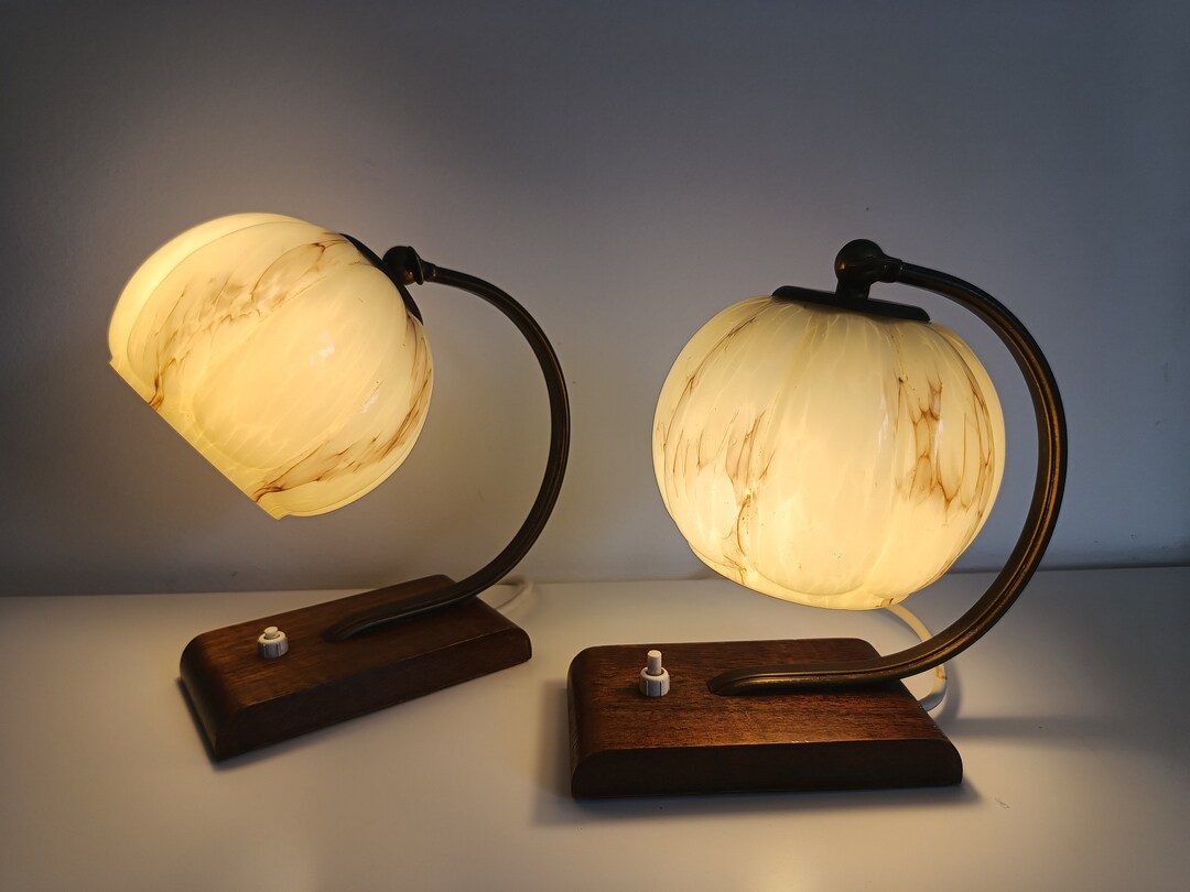 Art Deco Bedside Lamps/ Table Lamps/ Vintage Table Lamps/ Etsy