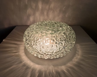 1 of 4 Mid Century Limburg/ Wall or Ceiling Lamp/ Vintage Glass Flush Mount/ Textutre Glass Ceiling Light/ Bubble  Glass/ 60s