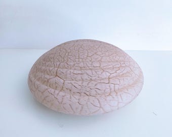 Vintage Glass Wall or Ceiling Lamp/ Mid Century Modern Flush Mount Ceiling Light/ Pink Glass Ceiling Light