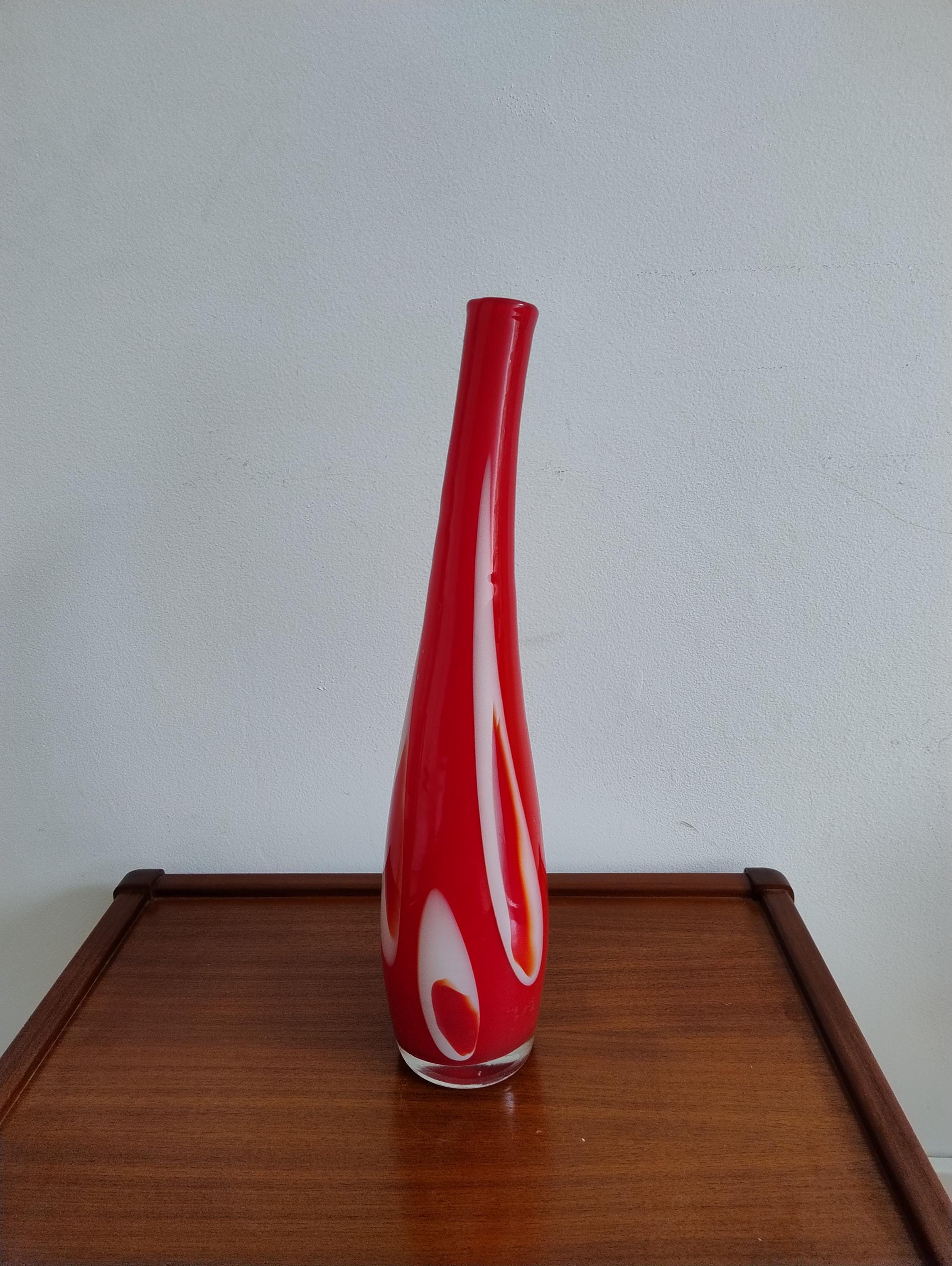 ヴィンテージ ムラーノガラス ヴィンテージ ムラーノガラス花瓶/吹きガラス/イタリア製ガラス花瓶