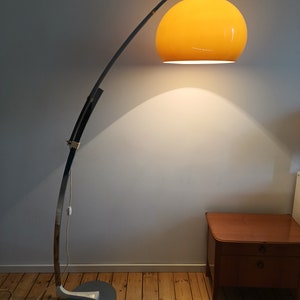 Vintage Extending Arc Floor Lamp/ Space Age Floor Lamp/ Mid Century Mushroom Floor Lamp/ Arc Floor Lamp/ by Sölken/ 1960's