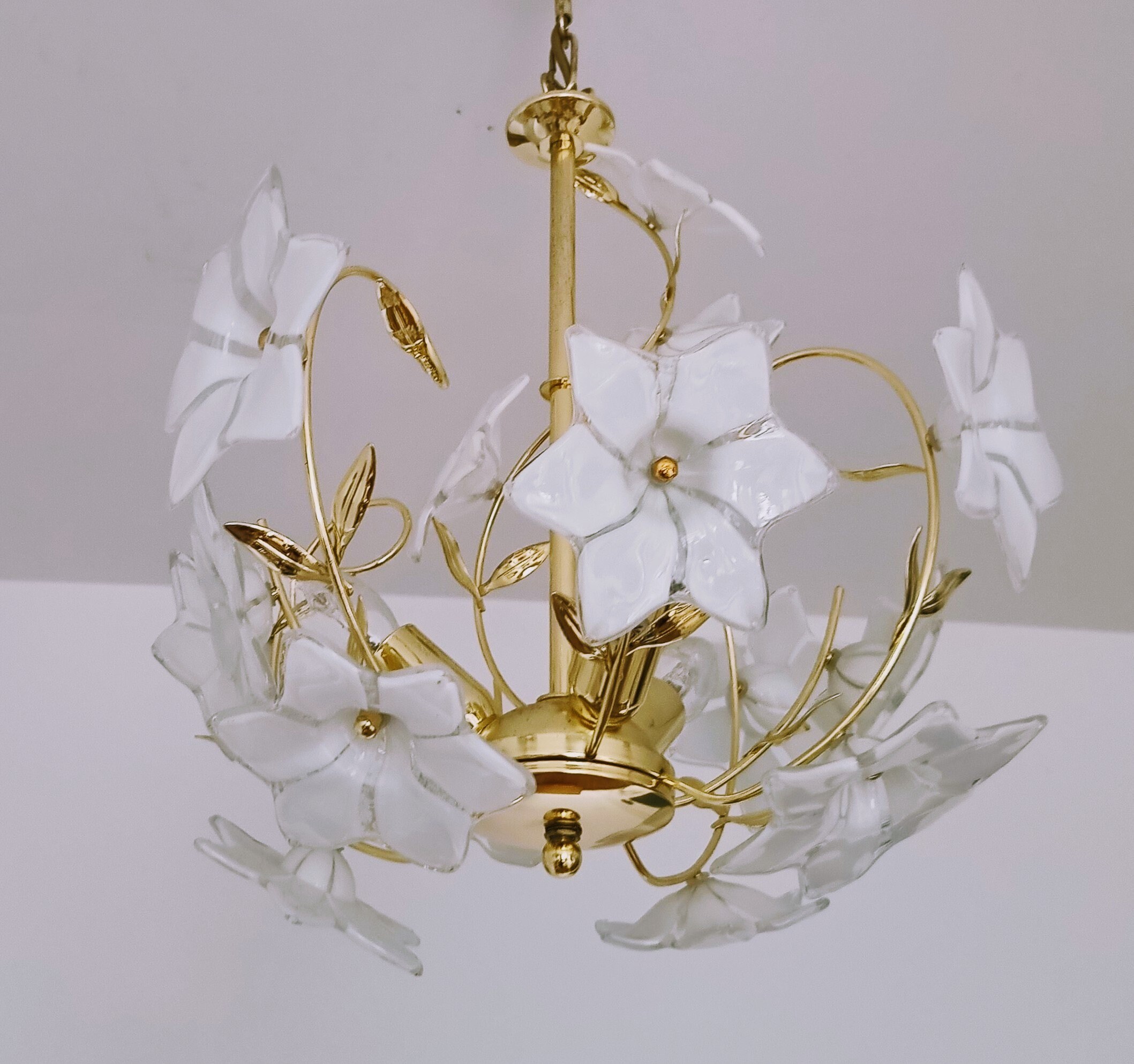 Glass 2024 flower chandelier