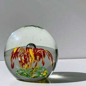 Murano Paperweight/ Mid Century Modern Art Glass Paperweight/ Vintage Colorful Glass Paperweight/ Shelf or Table Decor