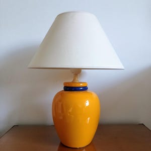 Mid Century Modern Orange Ceramic Table Lamp/ Ceramic Desk Lamp/ Vintage Ceramic Table Lamp / MCM Table Lamp/ Germany/ 70s