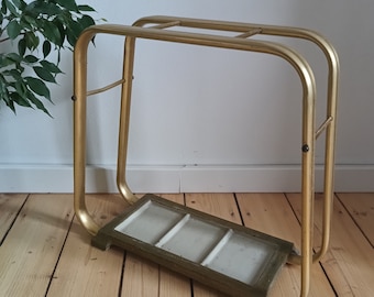 Mid Century/ Vintage Umbrella Holder/ Cast Iron Brass/ Umbrella Stand/ Rockabilly Umbrella Stand/ by Vollmann/ 1950&#39;s or 1960&#39;s.