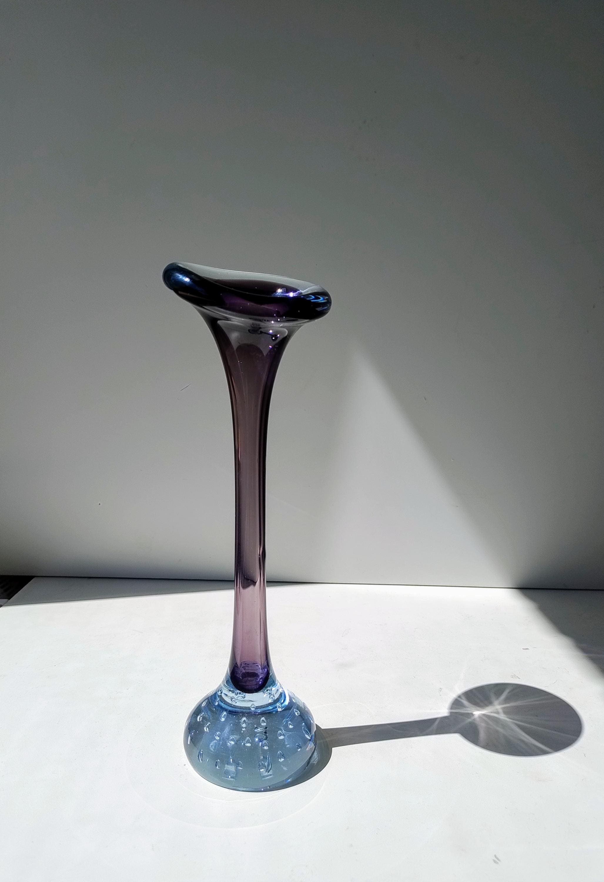 Aseda Glasbruck/スウェーデン製アートガラス花瓶/ヴィンテージ 気泡