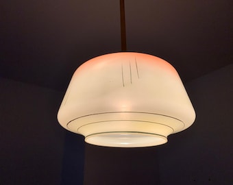 Art Deco Pendant Light/ Glass Light Fixture/ French Art Nouveau/ Vintage Lightning/ Art Deco Lightning