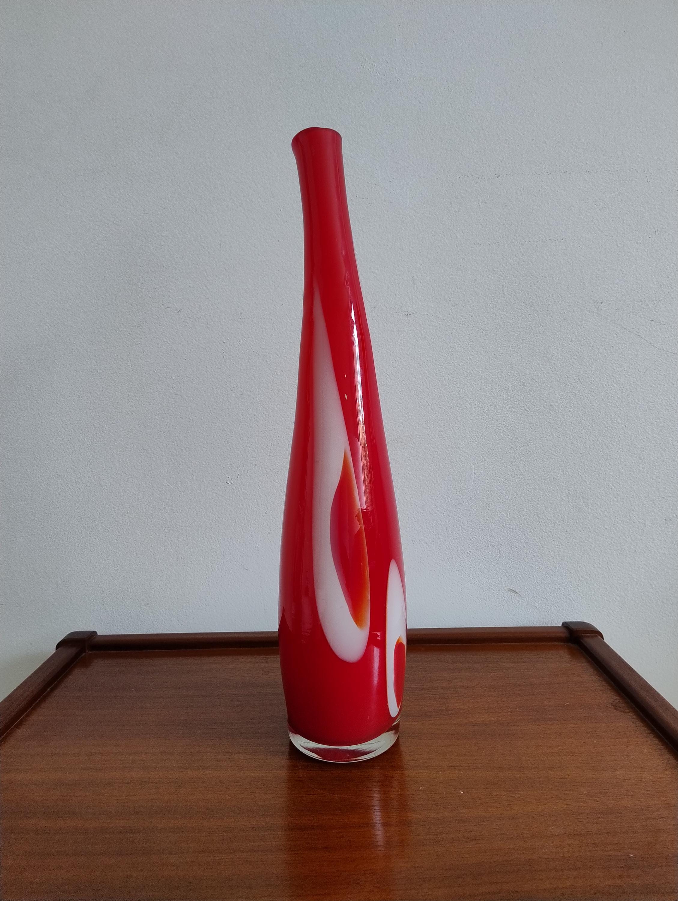 花瓶　イタリア製　ムラノ ヴィンテージ ムラーノガラス花瓶/吹きガラス/イタリア製ガラス花瓶