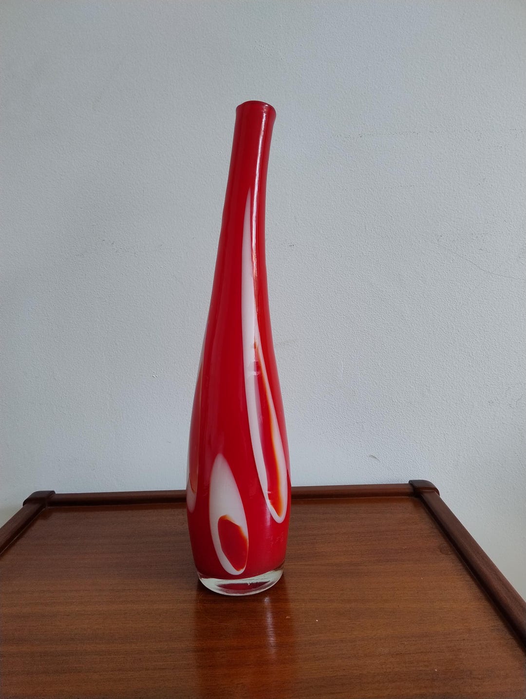 ヴィンテージ ムラーノガラス花瓶/吹きガラス/イタリア製ガラス花瓶