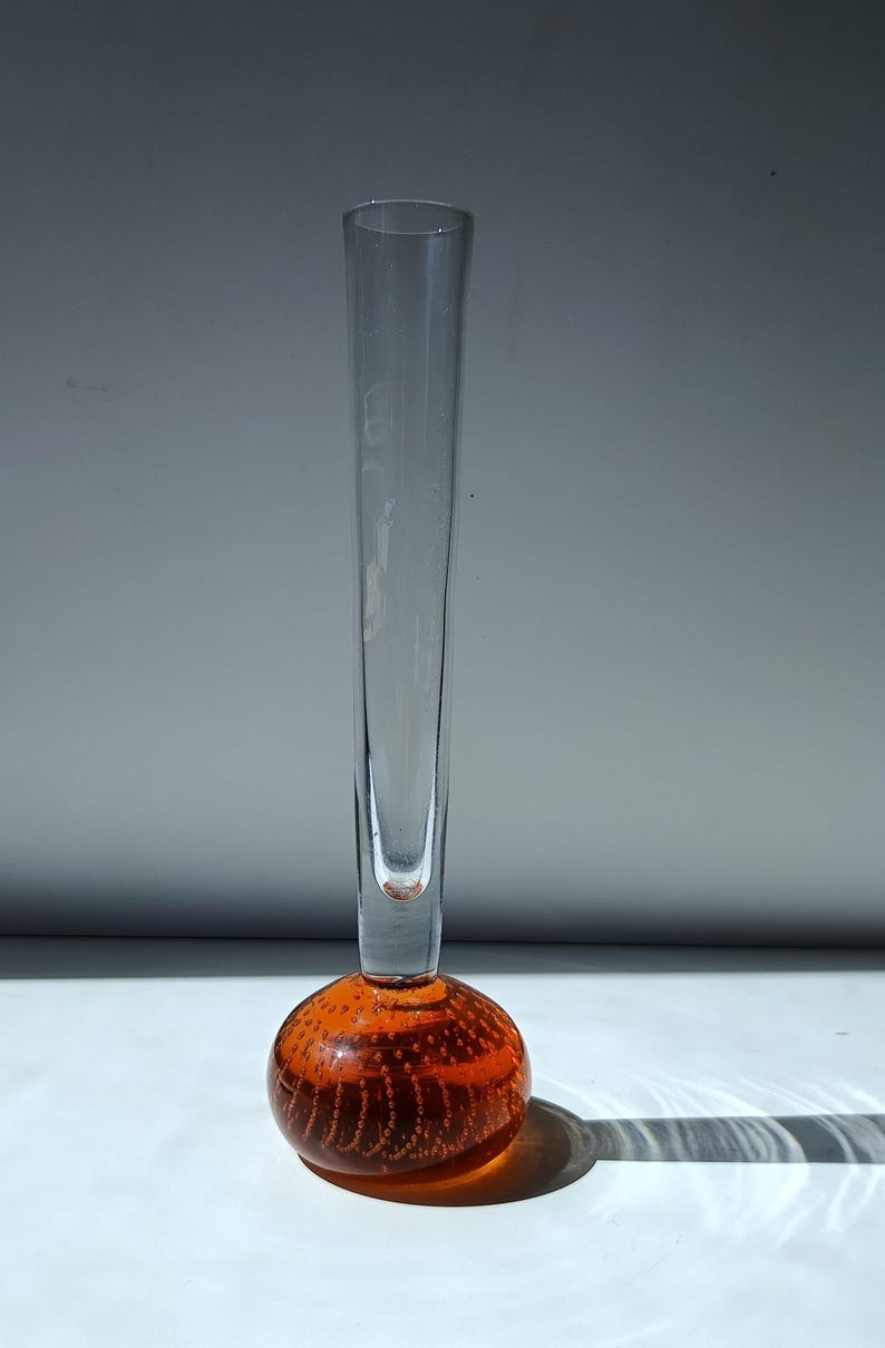 Vintage Aseda Control Bubble Glass Vase/ Space Age Pop Art Design