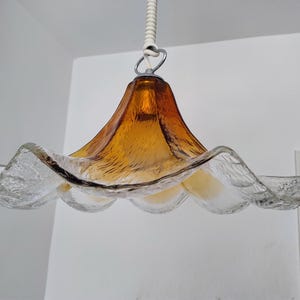Murano Glass Pendant / Murano Glass Flower Chandelier/ Mid Century Glass Light/ Vintage Light Fixture/ Vintage Glass Light/ 70&#39;s.