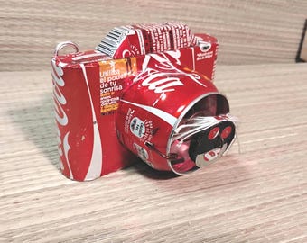 Coke can art camera pop out man handmade art
