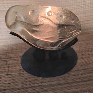 Portavelas de té con diseño de delfín, base de hierro fundido y acabado texturizado, impresión 3D de delfín.
