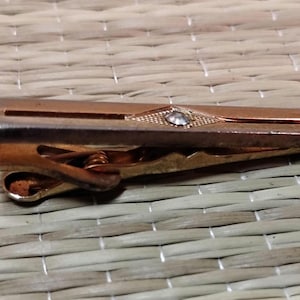 Vintage zwanenhals dasspeld retro stropdasclip diamant chip