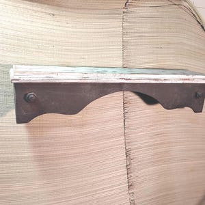 Wall shelf Pottery Barn steampunk style industrial wall shelf solid wood vintage