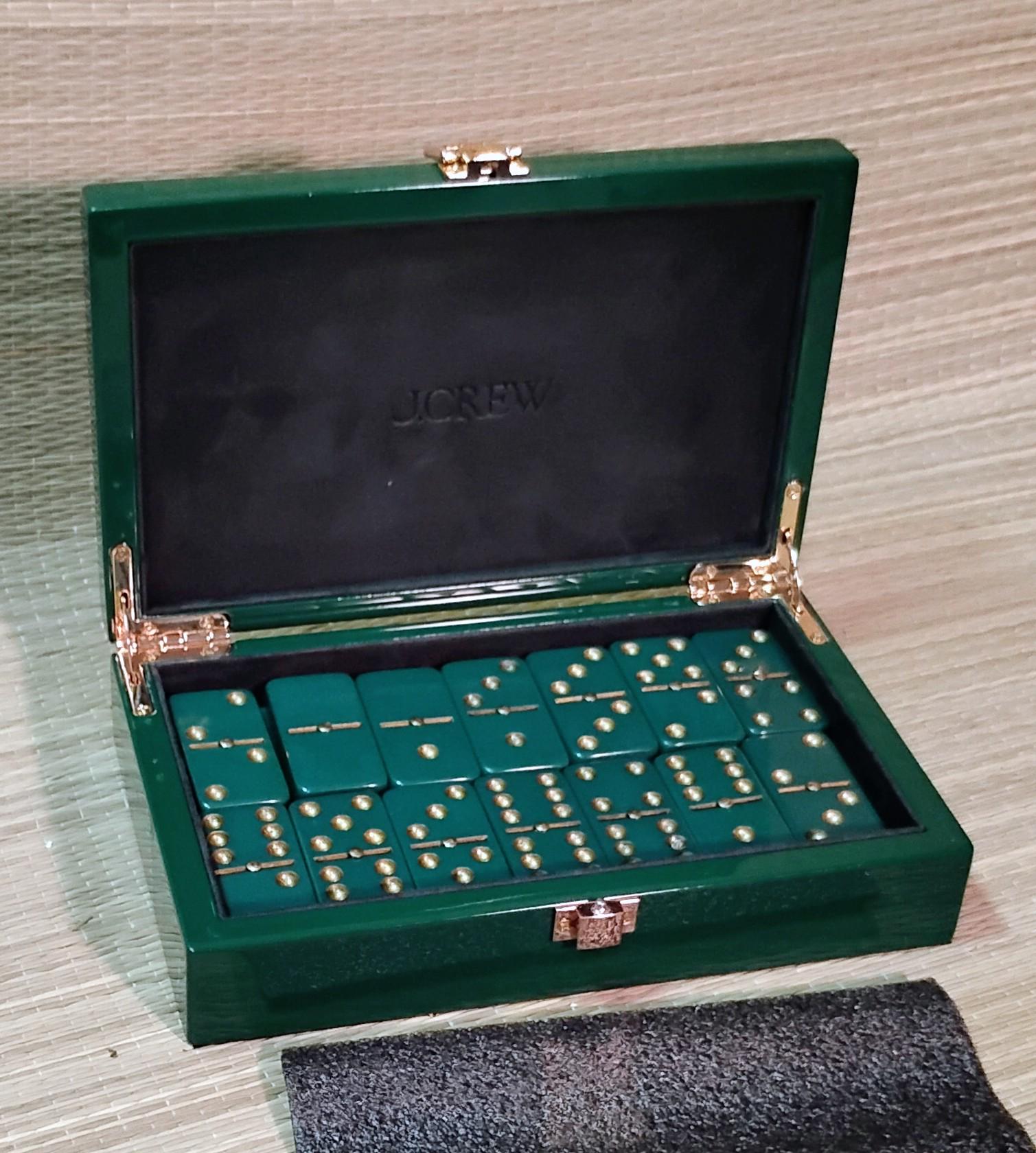 J.C. Crew Dominos Set Rare Glossy Green and Gold Domino Set - Etsy