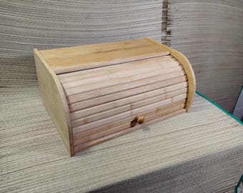 Bamboo roll top bread box