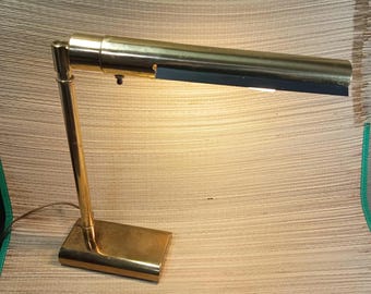 Vintage brass piano banker's lamp OMI 450 late 1960s