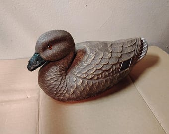 Vintage American Handmade decoy duck, Bundy & Company Wooden decoy