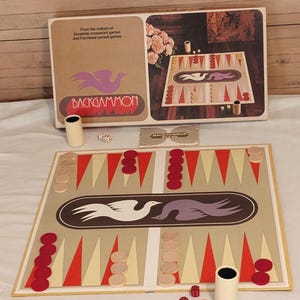 Juego de backgammon de 1975 Selchow & Righter co., juego completo vintage
