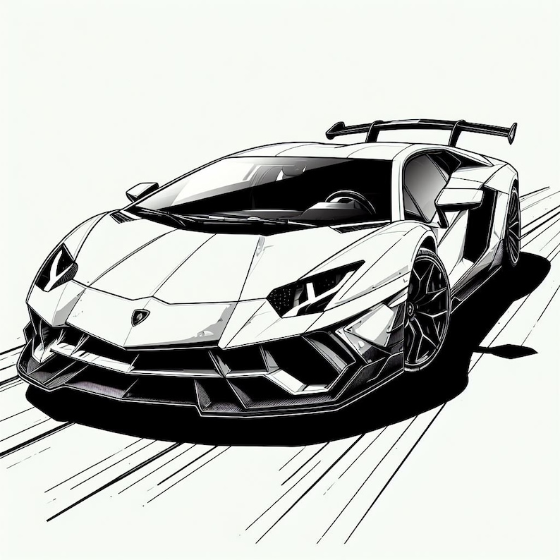 Lamborghini Aventador Coloring Book - Etsy Australia