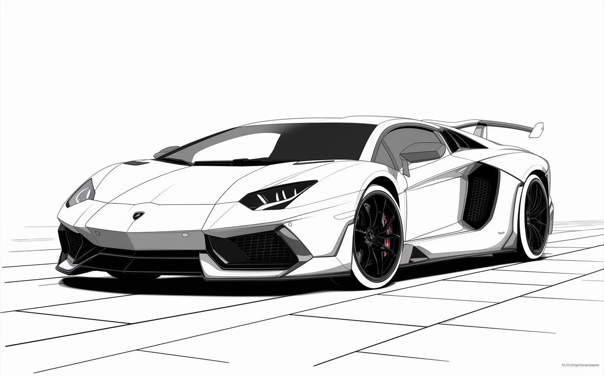 Lamborghini Aventador Coloring Book - Etsy