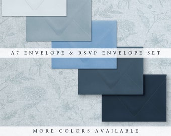 Envelope set for Wedding Invitations | A7 Mailing Envelope & RSVP Envelopes | Choose from 25 colors