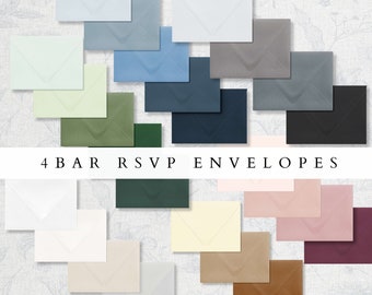 RSVP Card Envelopes | 4bar Mailing Envelopes |  Mailing Envelopes fit 3.5x5 inch cards | Euro Flap Envelopes | Vflap Envelopes | 25 colors