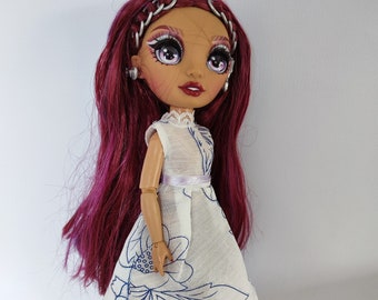 White dress for rainbow high doll clothes for 10 inch doll 25 cm
