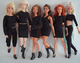 Black outfit for mannequin doll doll clothes for 11 inch 30cm doll