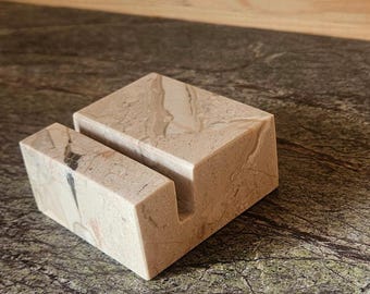 Elegant Marble business card holder, Natural marble organizer, desk accessory, organizer, Stone Wedding, Photo Holder, Cable holder.