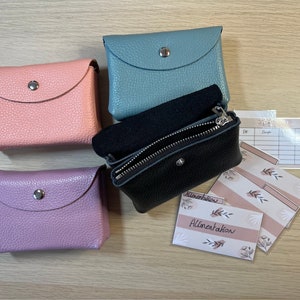 lot porte monnaie cuir et mini enveloppes budget plastifiées avec tracker