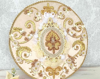 French vintage style Velvet Wall Art,Handmade Versailles rococo Decor