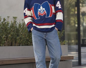 Rozanov Hollander Hockey Jersey, Blue Red White V Neck Long Sleeve Unisex Shirt