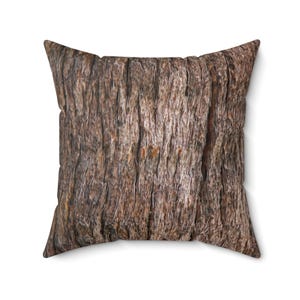 Pillow Bark Design Plush Throw Brown Decor Home living Wood Decoration Comfort Color Accent Pillow Bedroom Decor Nature Inspired Gift